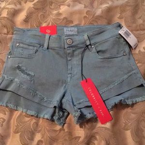 Turquoise Denim Shorts